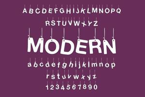 Modern Hanging Alphabet Font A to Z vector