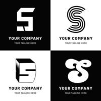 Black and White Letter S Logo Set vector