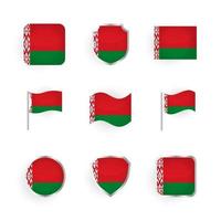 Belarus Flag Icons Set vector