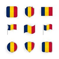 Chad Flag Icons Set vector