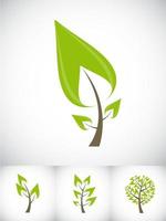 Beautiful Green Tree Icon on a White Background Vector Illustrat