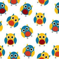 Owl Seamless Pattern Background Vector Illustration