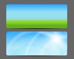 Natural Sunny Backgroundc Banner Vector Illustration