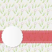 Vintage Frame with Pink Ribbon Vector Illustration