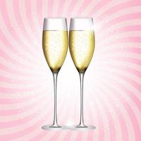 Glass of Champagne Vector Illustration