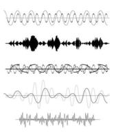conjunto de ondas sonoras. ilustración vectorial. vector