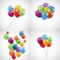 Color Glossy Balloons Background Vector Illustration