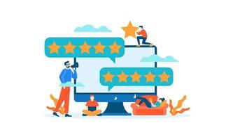 Computer internet web Star Review rating people vector