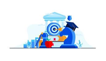 business management education flat illustration vector