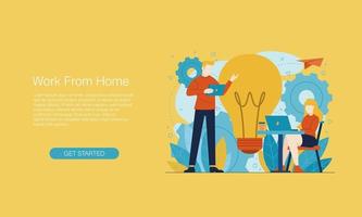 study work from home vector illustration design