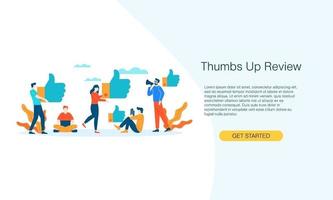 Thumbs up review people give feedback vector