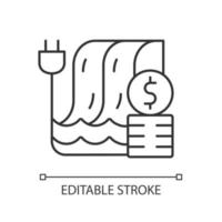 Hydropower pricing linear icon vector