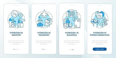 Hydrogen usage onboarding mobile app page screen vector