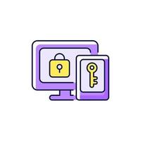 Multi-factor authentication purple RGB color icon vector