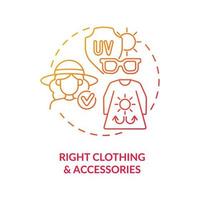 Right clothing, accessories concept icon vector
