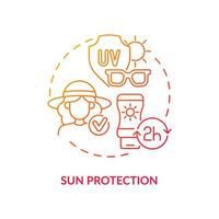 icono del concepto de protección solar vector