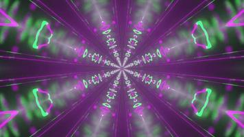 Tunnel with pink and green lights 4K UHD 3D illustration photo