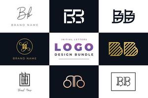 Set of collection Initial Letters BB Logo Design. vector