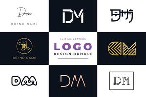 Set of collection Initial Letters DM Logo Design. vector