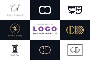 Set of collection Initial Letters CD Logo Design. vector