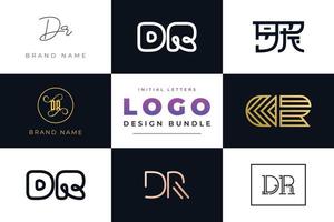 Set of collection Initial Letters DR Logo Design. vector