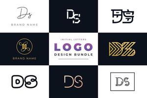 Set of collection Initial Letters DS Logo Design. vector