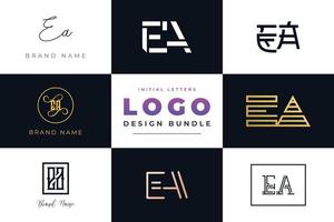 Set of collection Initial Letters EA Logo Design. vector