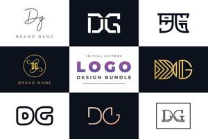 Set of collection Initial Letters DG Logo Design. vector