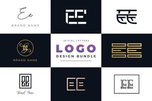 Set of collection Initial Letters EE Logo Design. vector