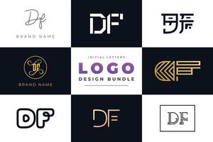 Set of collection Initial Letters DF Logo Design. vector
