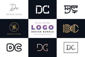 Set of collection Initial Letters DC Logo Design. vector