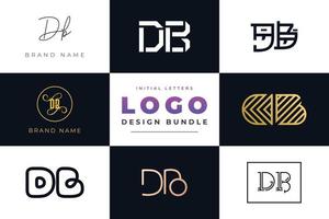 Set of collection Initial Letters DB Logo Design. vector