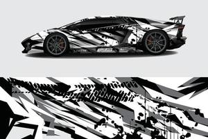 Car wrap graphic racing abstract background for wrap and vinyl sticker vector