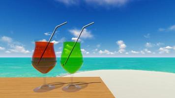 duas bebidas na praia - introdução tropical das férias de inverno para o seu vídeo video