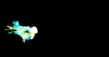 rörelse regnbågsrök på svart bakgrund video