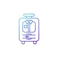 Open suitcase with clothing gradient linear vector icon