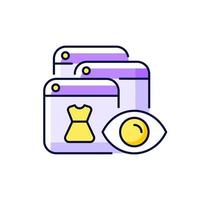 Online behavioral tracking purple RGB color icon vector
