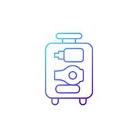 Open suitcase gradient linear vector icon