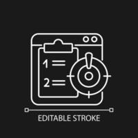 Priority task white linear icon for dark theme vector