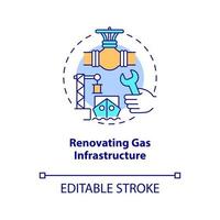 renovar el icono del concepto de infraestructura de gas vector