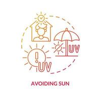 evitando el icono del concepto de sol vector