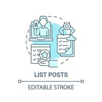 List posts concept icon vector