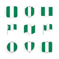 Nigeria Flag Icons Set vector