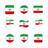 conjunto de iconos de bandera de irán vector