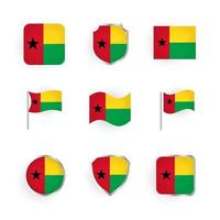 Guinea Bissau Flag Icons Set vector