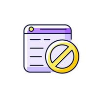 Website blocking purple RGB color icon vector