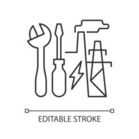 Energy system repairs linear icon vector