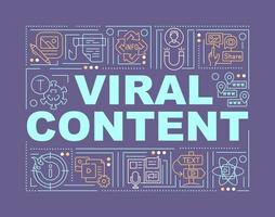 banner de conceptos de palabra de contenido viral vector