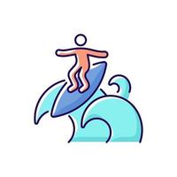 Floater surfing technique RGB color icon vector