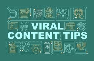 Viral content tips word concepts banner vector